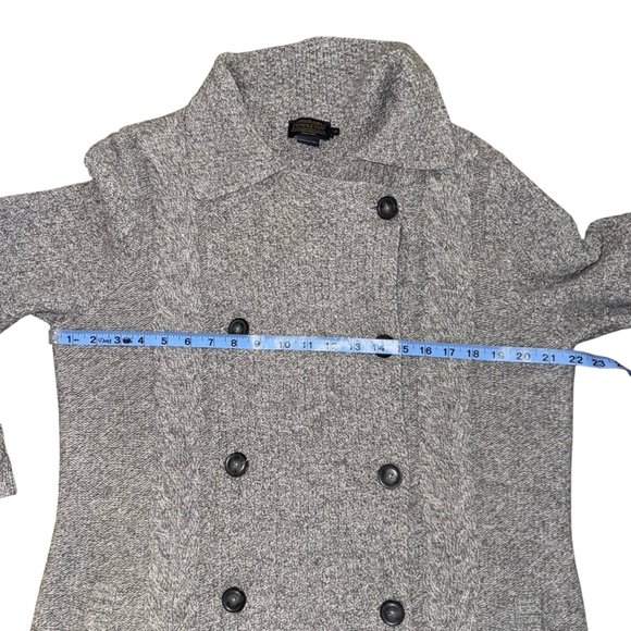 Women's Pendleton Gray Wool Double Breasted cardigan sweater Size 1X Fall Cozy - Picture 7 of 9